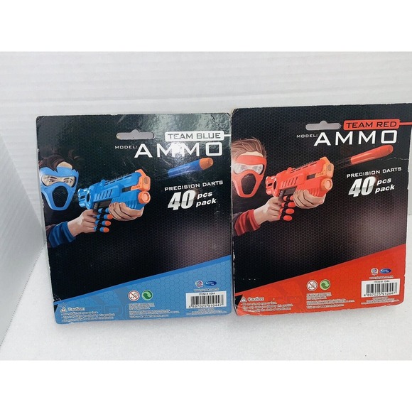 Lot /2 Play Tek Team Red & Blue Precision Darts 40 Packs (N5) Each Total of 80 - Picture 4 of 9